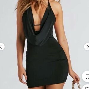 NWT Windsor Cowl Neck Halter Mini Dress